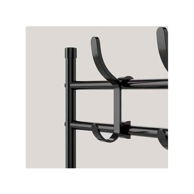 Bekia Integrated Shoe Rack and Coat Rack Multi Functional Storage Rack for Home Entryway, Black, Space Saving Organizer