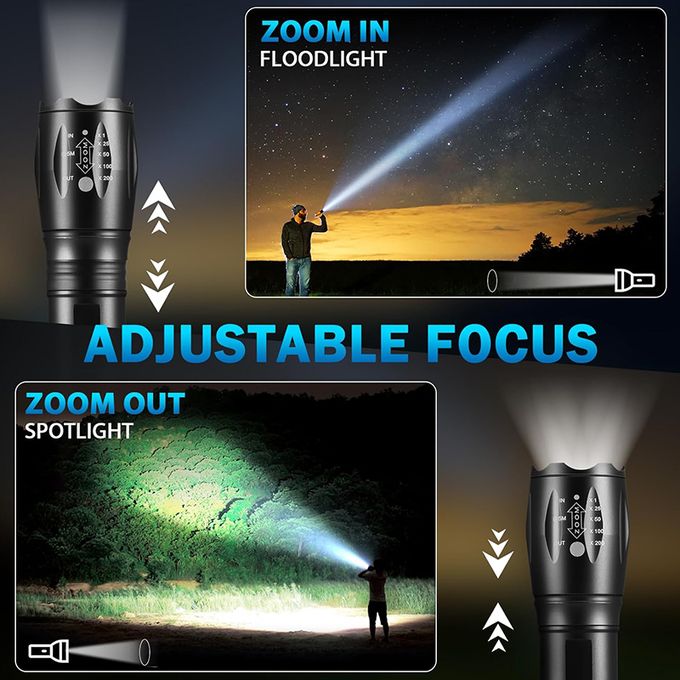 Mythco 2 Pack Tactical Flashlights Torch, 5 Modes 3000 High Lumens LED, Rechargeable, Waterproof, Durable for Outdoor Camping, Emergency, Home Use