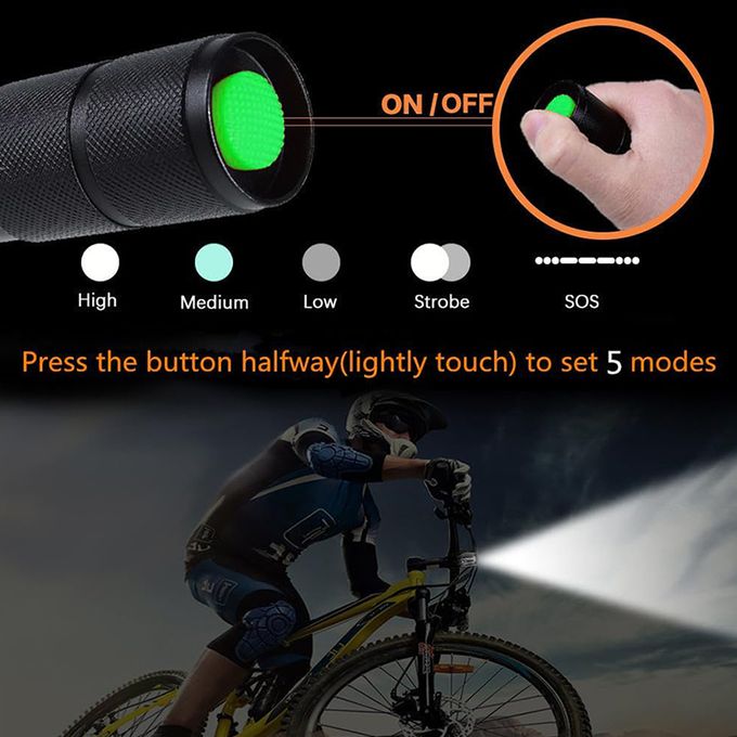 Mythco 2 Pack Tactical Flashlights Torch, 5 Modes 3000 High Lumens LED, Rechargeable, Waterproof, Durable for Outdoor Camping, Emergency, Home Use