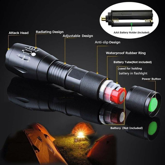 Mythco 2 Pack Tactical Flashlights Torch, 5 Modes 3000 High Lumens LED, Rechargeable, Waterproof, Durable for Outdoor Camping, Emergency, Home Use