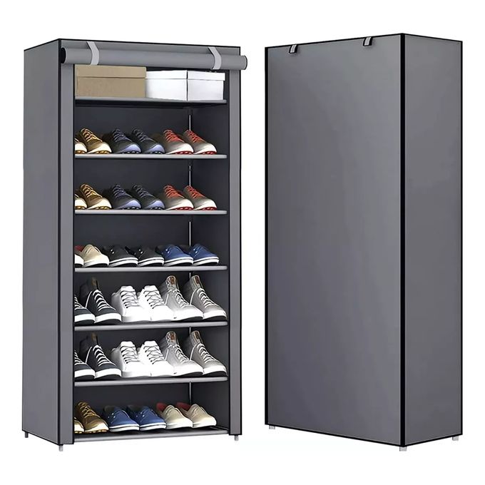 CYFAZA 7-Level Shoe Organizer - 24 Pairs Capacity Storage Solution for Home, Durable Fabric, Space-Saving, Ideal for Daily Use