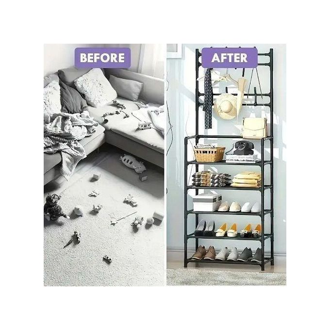 5-Layer Hat & Shoe Rack for Bags, Caps, Multipurpose Use - Space-Saving Organiser for Home Entryway, Bedroom, Closet