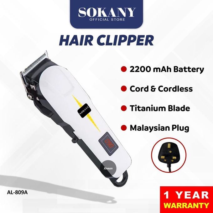Sokany  Elelectric Rechargeable Hair Shaving Machine -White