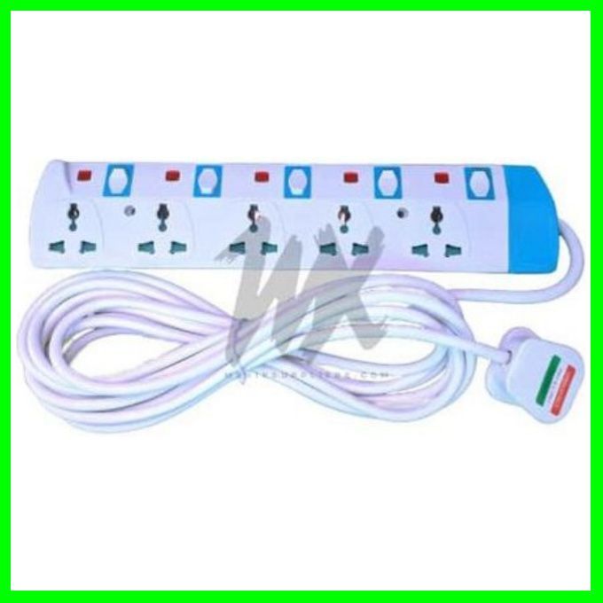 5 Way Power Extension Cable + MK TV Guard Surge Protection,