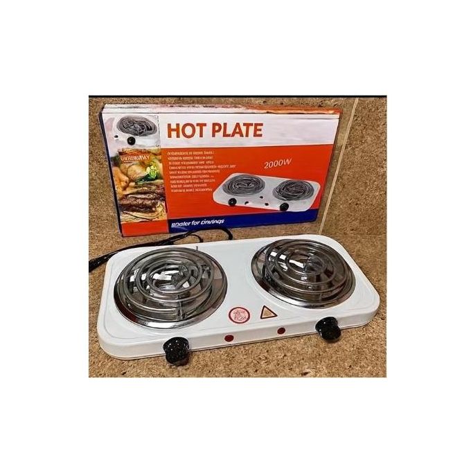 Double Spiral Hotplate Cooker Electric Portable Stove with Dual Heating Coils for Fast Cooking