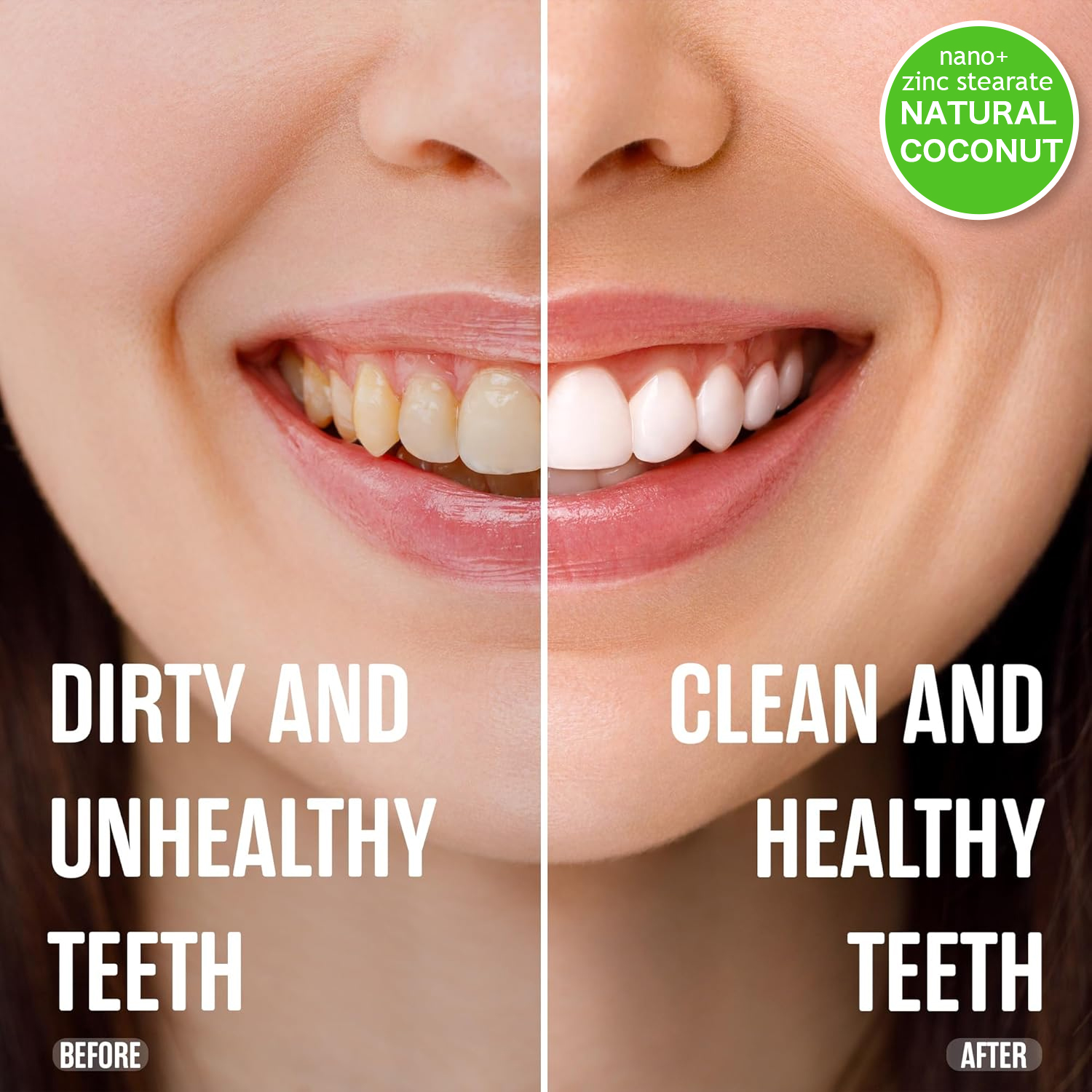 Zaidoc 120g Nano+ Coconut Oil Whitening Toothpaste - Fluoride-Free & Safe for Kids, Natural Stain Remover for Sensitive Gums, Dentist Recommended Oral Care