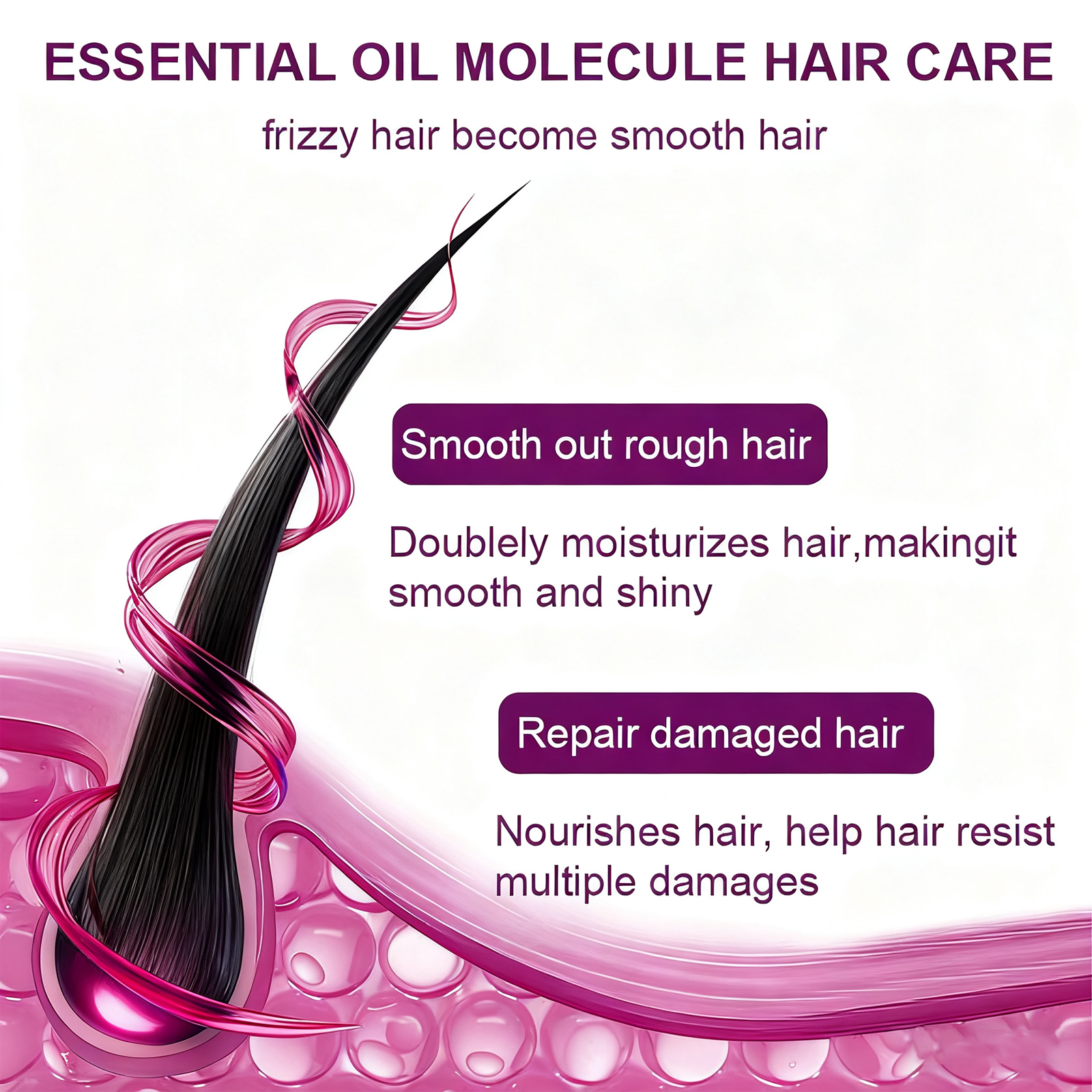 Amococo 40Pcs Hair Vitamin Capsules - Moroccan Argan Oil & Keratin Deep Repair for Dry Damaged Hair, Anti-Breakage & Smoothing Serum with Vitamin A, C, E, B5