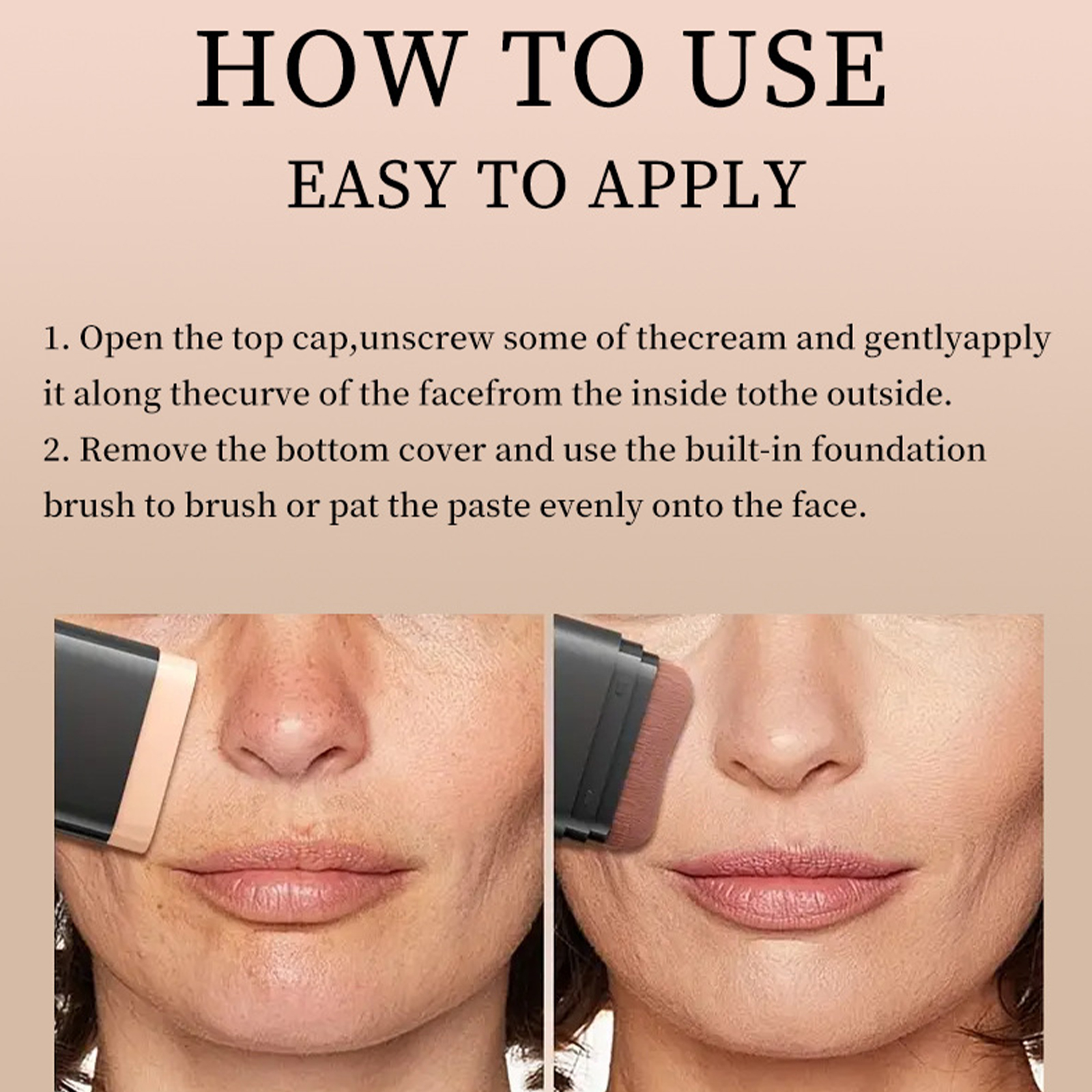 Zaidoc 15g Concealer Foundation Stick with Built-in Brush - Long Lasting Full Coverage for Dark Spots, Blemishes & Under Eye - Available in Shades 05, 06, 07