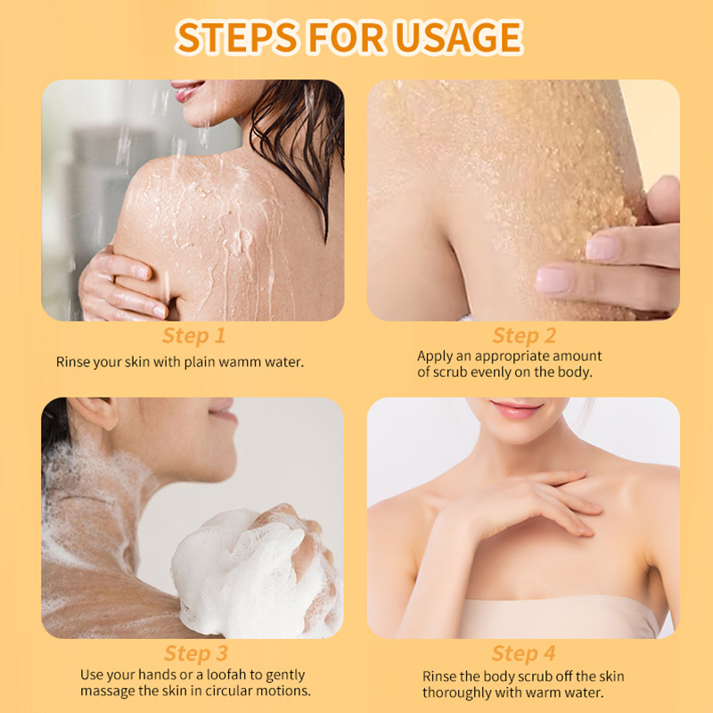 Amococo 280g Turmeric Body Glow Scrub - Deep Exfoliating & Brightening Salt Scrub for Dark Spots, Acne & Smooth Skin, Natural Skin Whitening Treatment