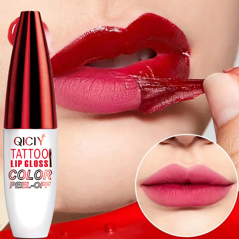 QICIY Magic Peel-off Lip Gloss Tattoo Tint - 24H Long-lasting Waterproof Matte Liquid Lipstick, Smudge-proof Lip Stain for Natural Daily Makeup