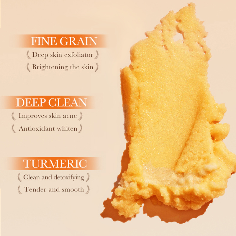 Amococo 280g Turmeric Body Glow Scrub - Deep Exfoliating & Brightening Salt Scrub for Dark Spots, Acne & Smooth Skin, Natural Skin Whitening Treatment
