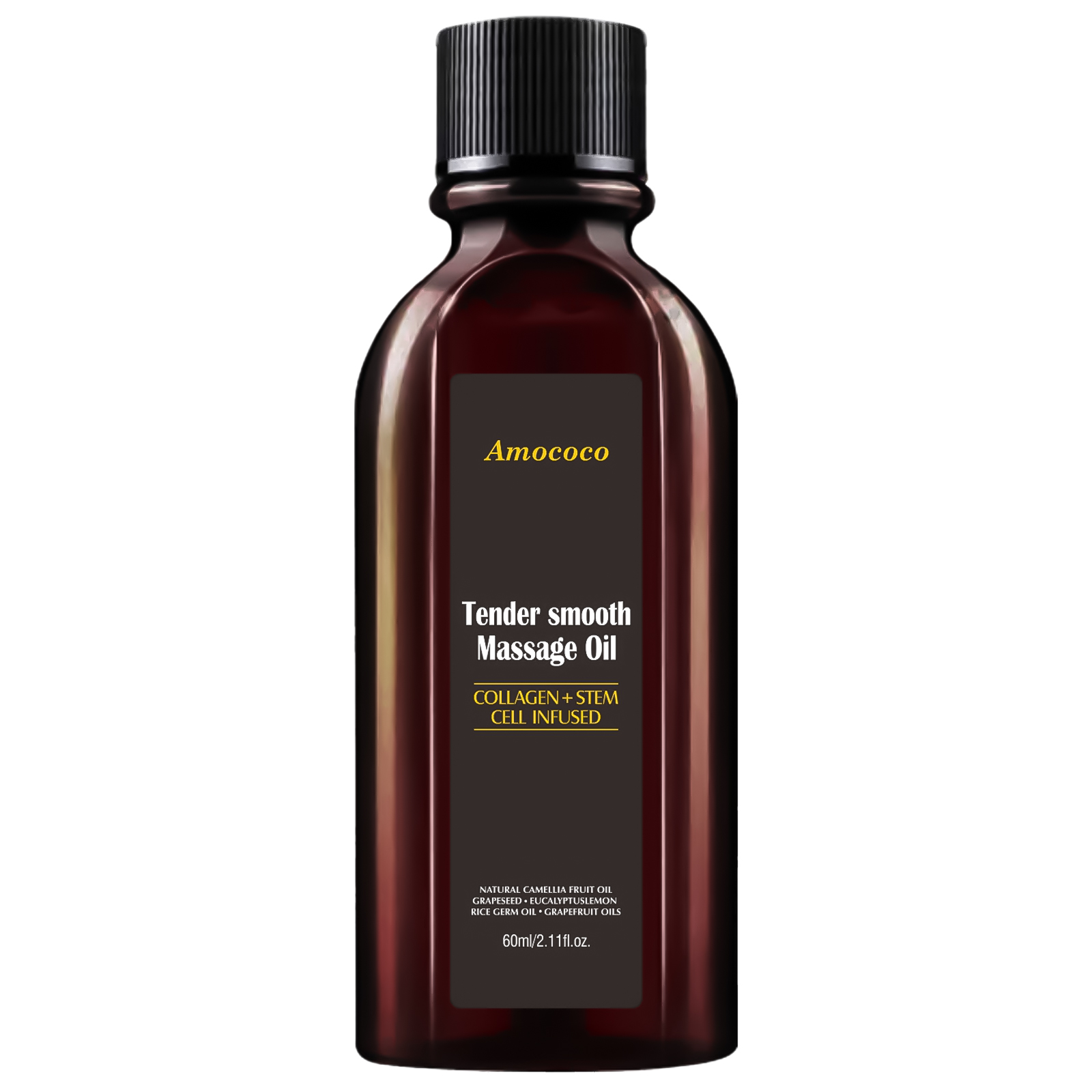 amococo Anti Cellulite Massage Oil with Collagen & Grapefruit Essential Oil – Firming & Toning Body Oil for Legs Thighs Buttocks, Smooths Skin & Improves Texture, Non Greasy Fast Absorbing