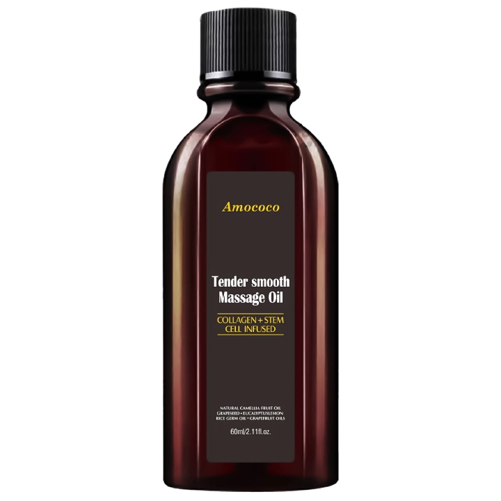 amococo Anti Cellulite Massage Oil with Collagen & Grapefruit Essential Oil – Firming & Toning Body Oil for Legs Thighs Buttocks, Smooths Skin & Improves Texture, Non Greasy Fast Absorbing