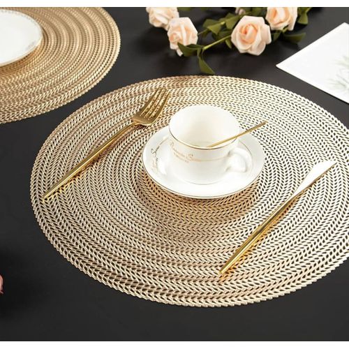 6PCS  ROUND PLACEMATS / HEAT RESISTANT PVC TABLE MATS