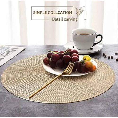 6PCS  ROUND PLACEMATS / HEAT RESISTANT PVC TABLE MATS