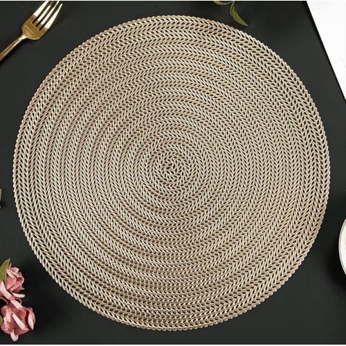 6PCS  ROUND PLACEMATS / HEAT RESISTANT PVC TABLE MATS