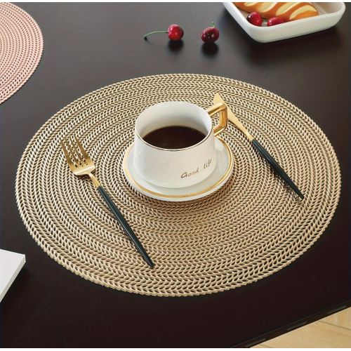 6PCS  ROUND PLACEMATS / HEAT RESISTANT PVC TABLE MATS