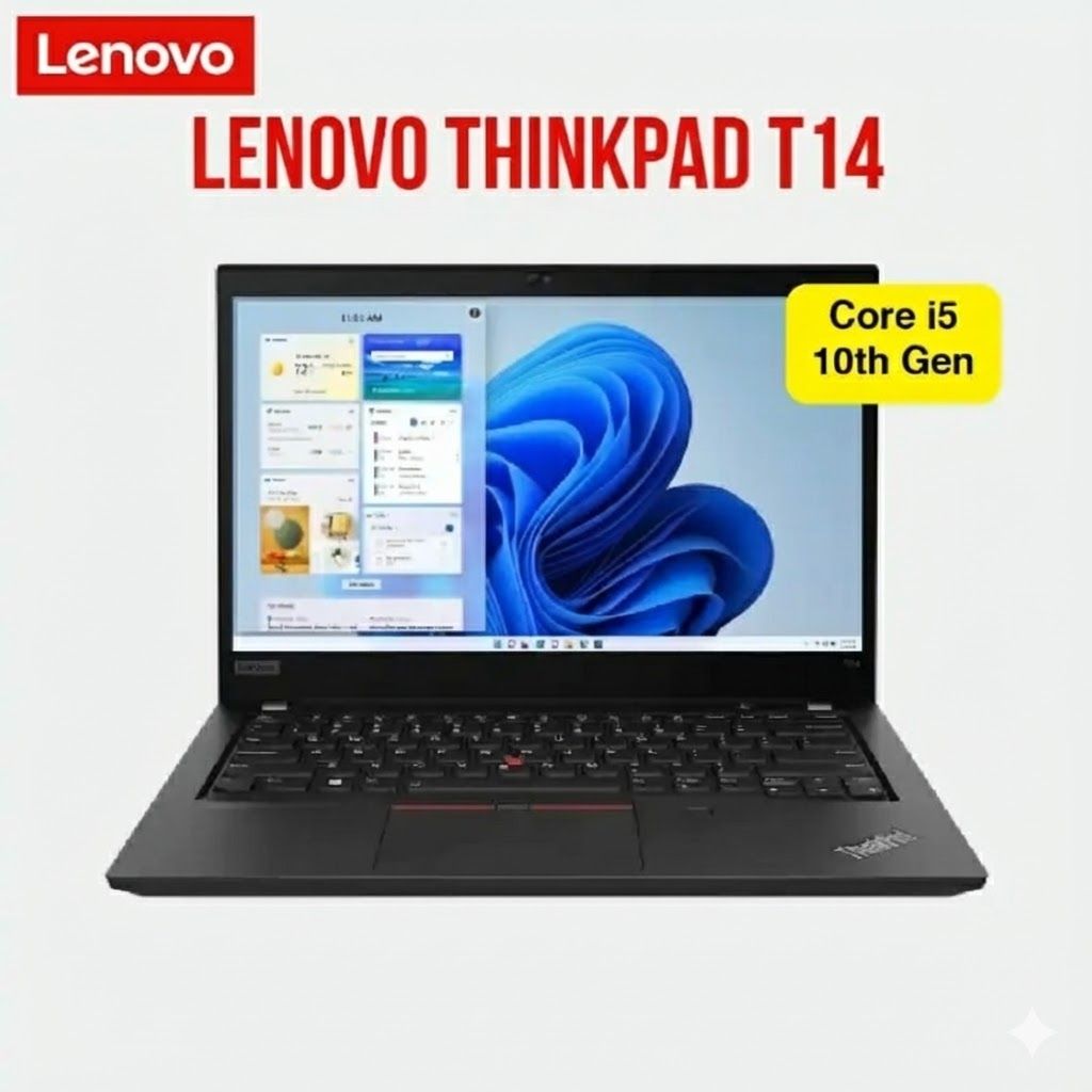 (Special Offer) Refurbished  Lenovo Thinkpad T14, Intel Core i5 10th Gen 16GB RAM 256GB SSD 14" Screen Windows 11 Microsoft Office Installed Refurbished Laptop Notebook Laptop