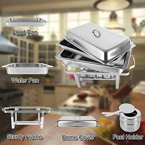 Rashnik Stainless steel 11L Chaffing Dishes - Double Tray | Built for quality, convenience, and professional food presentation.
