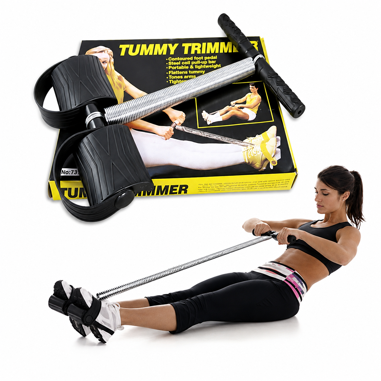Tummy Trimmer Abs Workout Equipment for Men and Women Waist Trimming, Bicep, Body Toner, Waist Fat Buster | Portable Resistance Trainer for Abs, Arms, Chest & Full Body Fitness.