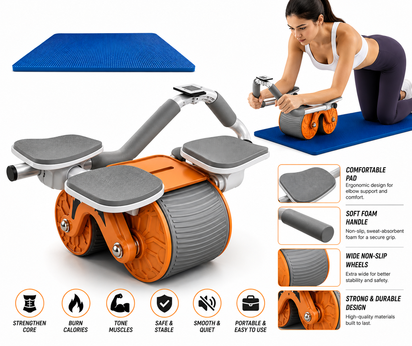 Brand New Tone Abs • Burn Calories • Improve Stability • Train Anywhere | Advanced Rebound Technology • Full Body Strength • Maximum Stability.