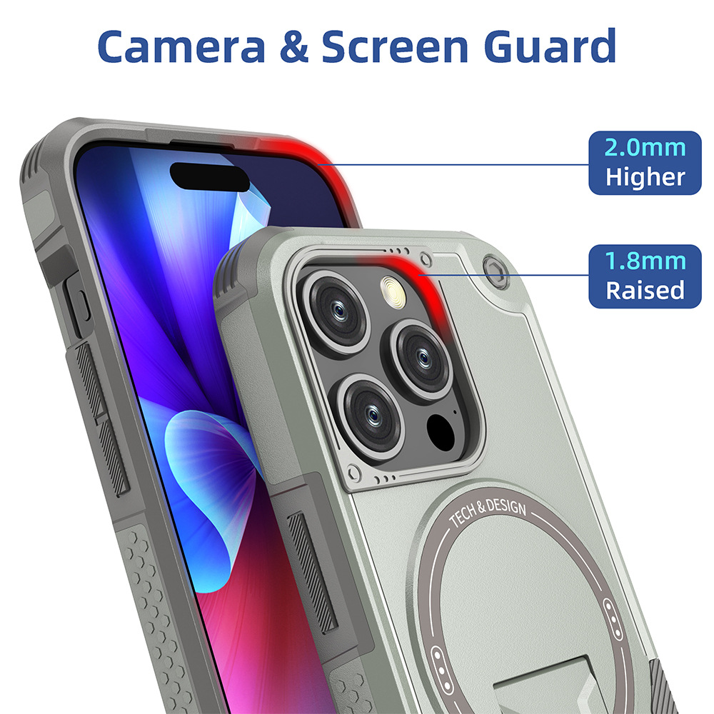iPhone case :iphone air/iphone17/iphone13,Military Grade Magnetic Phone Case with Hidden Stand for iPhone 16/iphone15/iphone111, Shockproof TPU+PC Cover with Lanyard