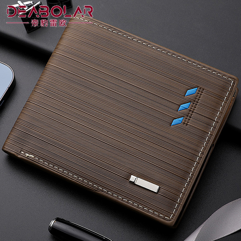 Men's  Wallet:Men's  Leather Bifold Wallet, Slim Horizontal Card Holder, Business Casual Purse, Father's Day Gift