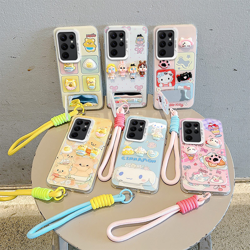 Samsung case:Cute Hello Kitty Phone Case for Samsung A06/A07/A16/A17/A36/A56 /A05, Girly Summer Cover with Optional Stand & Hand Strap