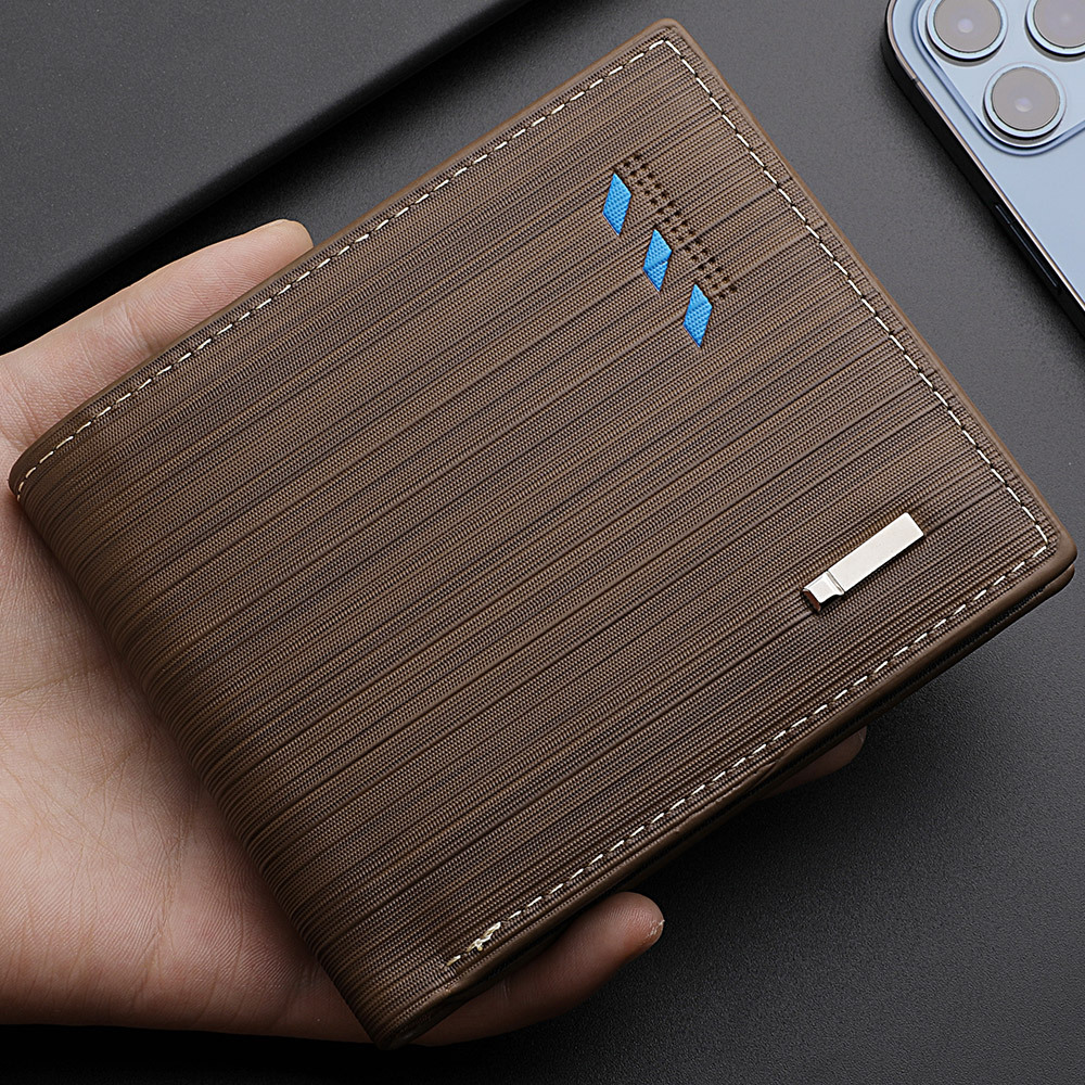 Men's  Wallet:Men's  Leather Bifold Wallet, Slim Horizontal Card Holder, Business Casual Purse, Father's Day Gift