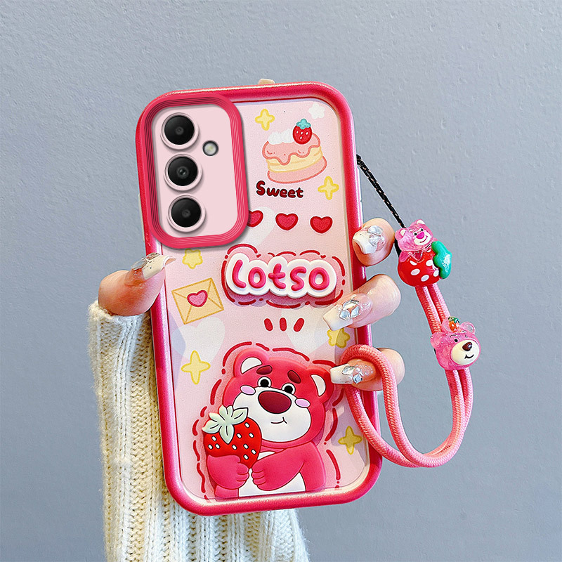 Samsung case :Cute 3D Cartoon Phone Case for SamsungA55/A54/A53/A51/A36/A35/ A16/A05 ,Soft TPU Shockproof Cover with Lanyard