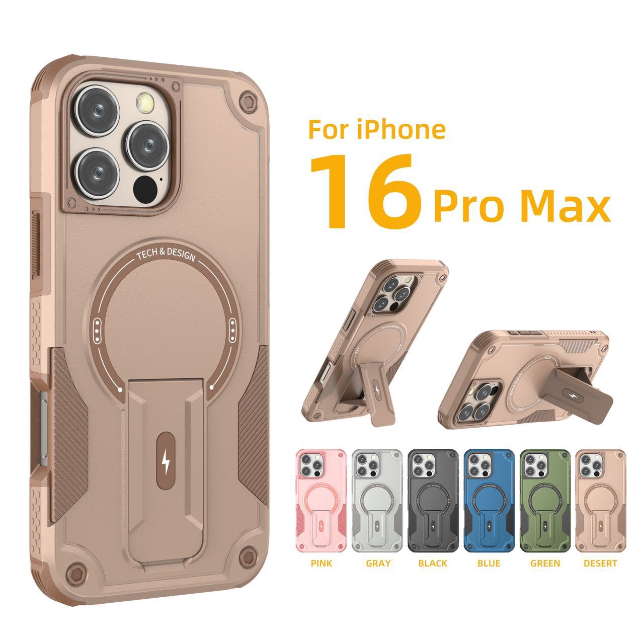 iPhone case :iphone air/iphone17/iphone13,Military Grade Magnetic Phone Case with Hidden Stand for iPhone 16/iphone15/iphone111, Shockproof TPU+PC Cover with Lanyard