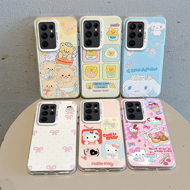 Samsung case:Cute Hello Kitty Phone Case for Samsung A06/A07/A16/A17/A36/A56 /A05, Girly Summer Cover with Optional Stand & Hand Strap