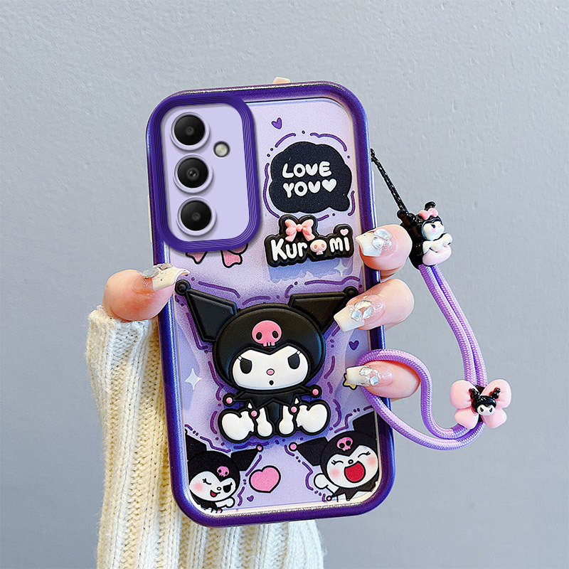 Samsung case :Cute 3D Cartoon Phone Case for SamsungA55/A54/A53/A51/A36/A35/ A16/A05 ,Soft TPU Shockproof Cover with Lanyard
