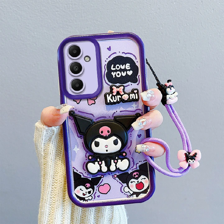 Samsung case :Cute 3D Cartoon Phone Case for SamsungA55/A54/A53/A51/A36/A35/ A16/A05 ,Soft TPU Shockproof Cover with Lanyard