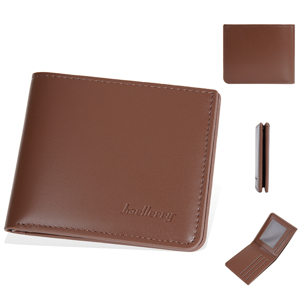 Men's  Wallet:Baellerry Men's Short Bifold Wallet, Multi-Card Slots Zipper Coin Purse, Slim PU Leather Casual Card Holder for Men