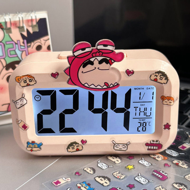 Hello Kitty Digital Alarm Clock, Multi-function LED Clock with Time/Date/Temperature Display for Students & Kids Bedroom