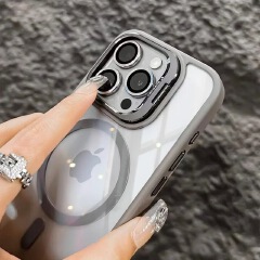 iPhone cover/case :Magnetic Clear Phone Case with Camera Bracket for iPhone 17 Pro Max/16 Pro Max/17/16, Shockproof Acrylic Cover for iphone 15/iphone 14/iphone 13/12/11