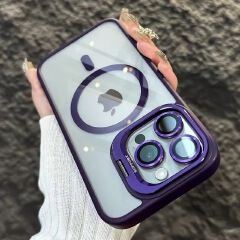 iPhone cover/case :Magnetic Clear Phone Case with Camera Bracket for iPhone 17 Pro Max/16 Pro Max/17/16, Shockproof Acrylic Cover for iphone 15/iphone 14/iphone 13/12/11