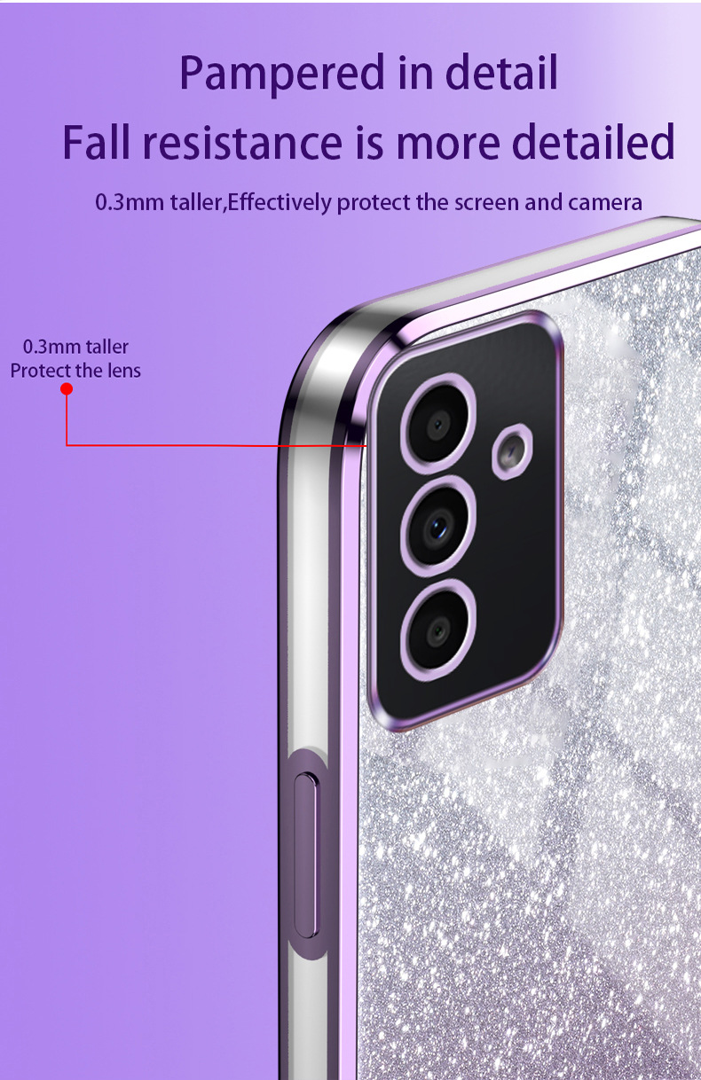 Samsung cover/case S26/S25/S24/S23/S22/S21 Gradient Glitter Electroplated Phone Case for Samsung A56/A55/A54/A36/A35/A17/A07/A06/A05, Shockproof Protective Cover