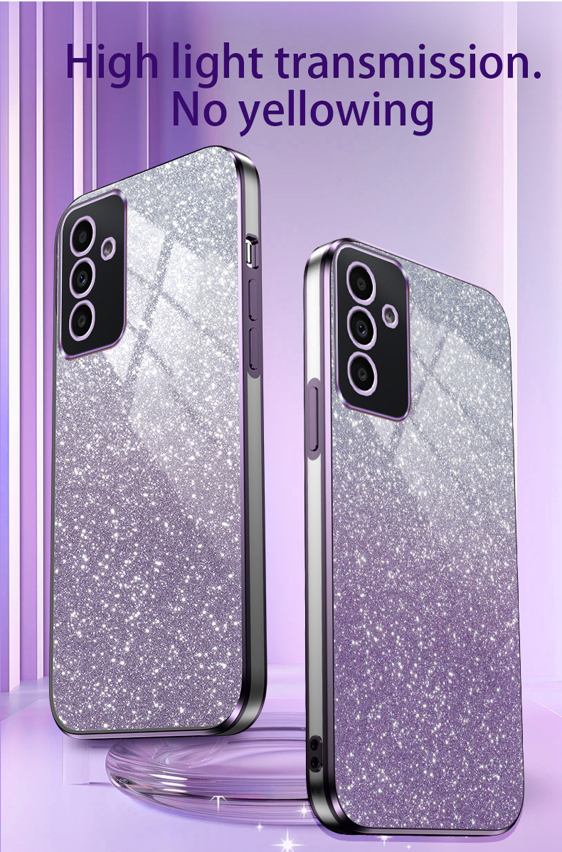 Samsung cover/case S26/S25/S24/S23/S22/S21 Gradient Glitter Electroplated Phone Case for Samsung A56/A55/A54/A36/A35/A17/A07/A06/A05, Shockproof Protective Cover