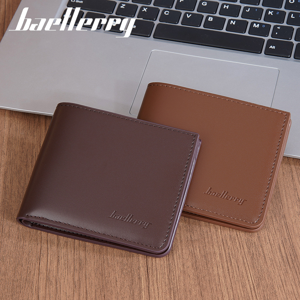 Men's  Wallet:Baellerry Men's Short Bifold Wallet, Multi-Card Slots Zipper Coin Purse, Slim PU Leather Casual Card Holder for Men