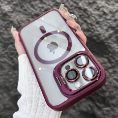 iPhone cover/case :Magnetic Clear Phone Case with Camera Bracket for iPhone 17 Pro Max/16 Pro Max/17/16, Shockproof Acrylic Cover for iphone 15/iphone 14/iphone 13/12/11