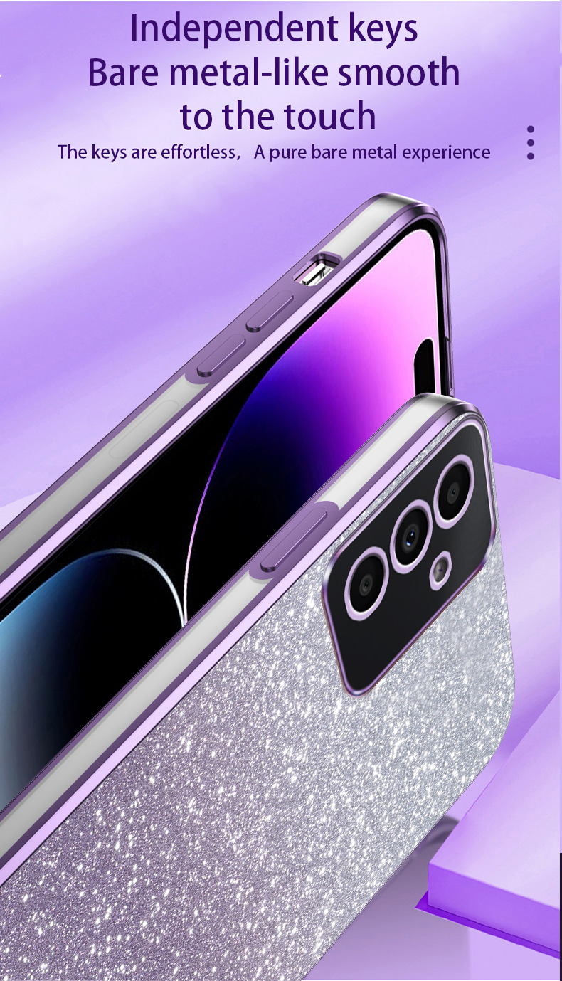 Samsung cover/case S26/S25/S24/S23/S22/S21 Gradient Glitter Electroplated Phone Case for Samsung A56/A55/A54/A36/A35/A17/A07/A06/A05, Shockproof Protective Cover