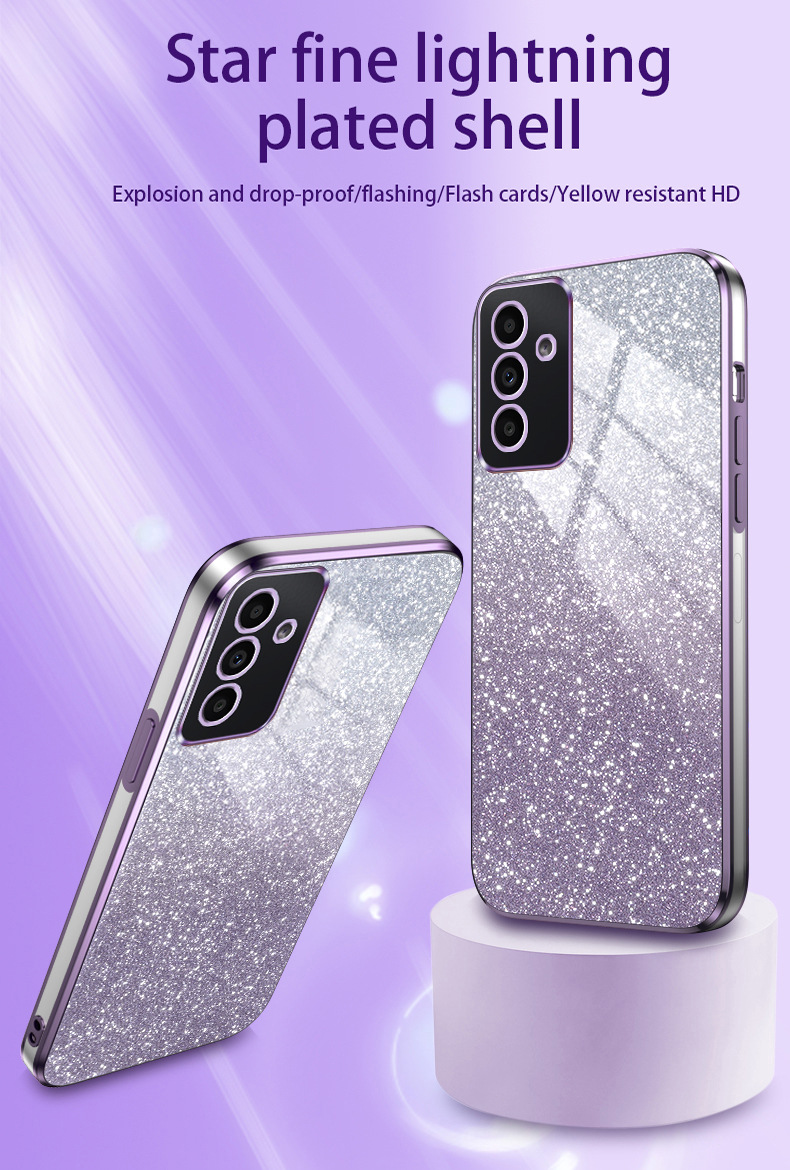Samsung cover/case S26/S25/S24/S23/S22/S21 Gradient Glitter Electroplated Phone Case for Samsung A56/A55/A54/A36/A35/A17/A07/A06/A05, Shockproof Protective Cover
