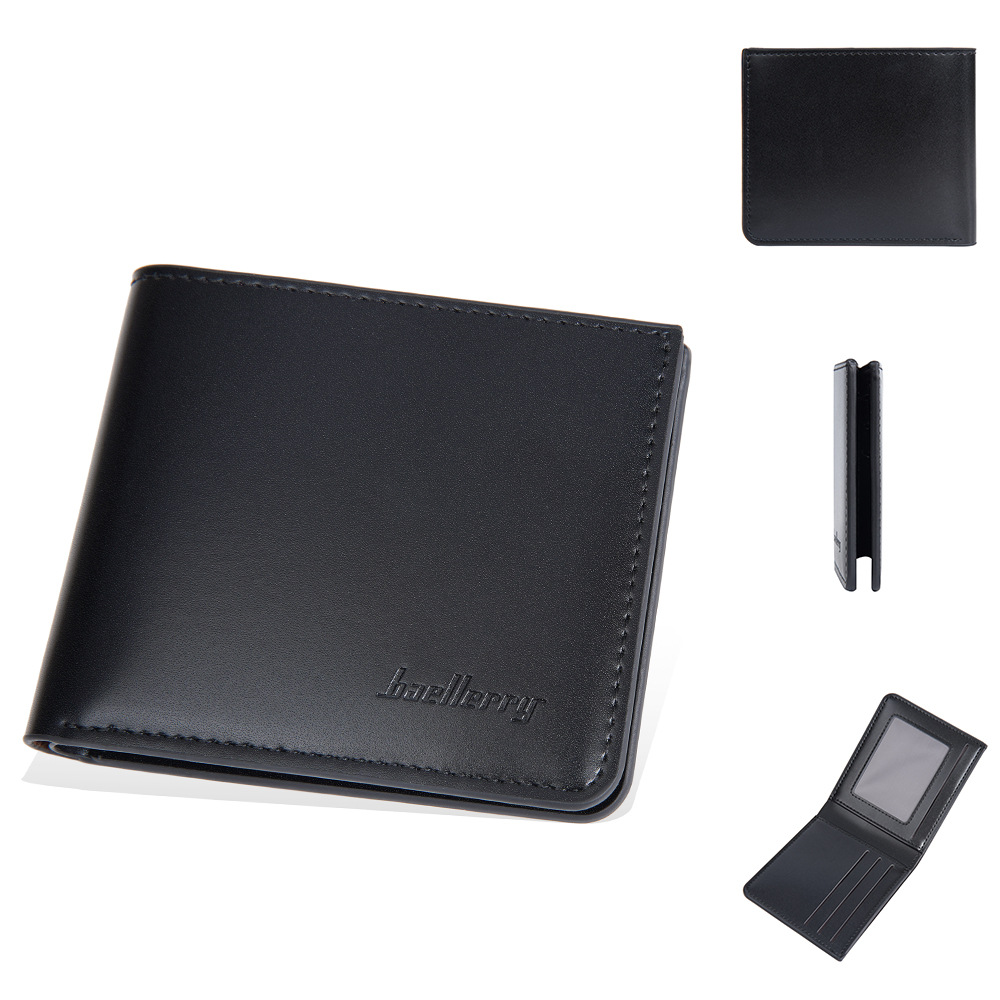 Men's  Wallet:Baellerry Men's Short Bifold Wallet, Multi-Card Slots Zipper Coin Purse, Slim PU Leather Casual Card Holder for Men