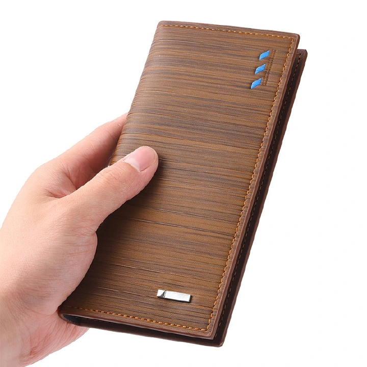 Men's  Wallet:Men's Long  Leather Wallet, Slim Multi-Card Bifold Business Purse with Large Capacity