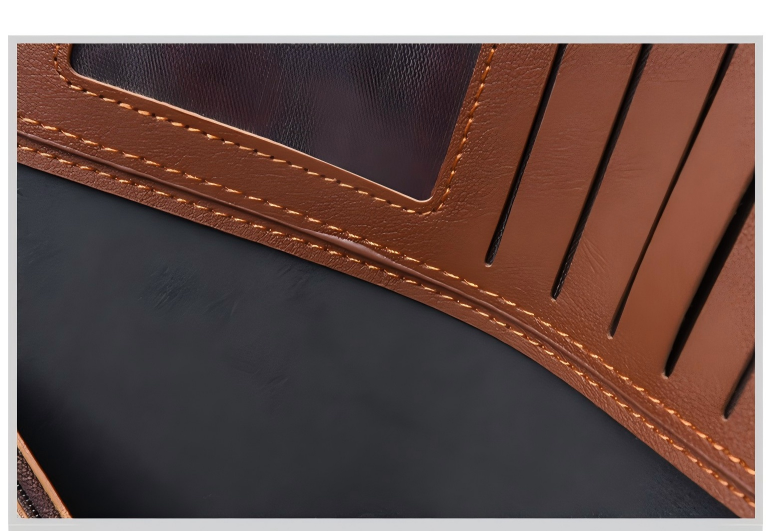 Men's  Wallet:Men's Long  Leather Wallet, Slim Multi-Card Bifold Business Purse with Large Capacity