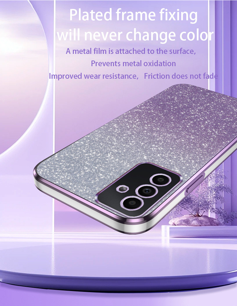 Samsung cover/case S26/S25/S24/S23/S22/S21 Gradient Glitter Electroplated Phone Case for Samsung A56/A55/A54/A36/A35/A17/A07/A06/A05, Shockproof Protective Cover