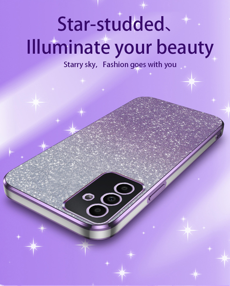 Samsung cover/case S26/S25/S24/S23/S22/S21 Gradient Glitter Electroplated Phone Case for Samsung A56/A55/A54/A36/A35/A17/A07/A06/A05, Shockproof Protective Cover