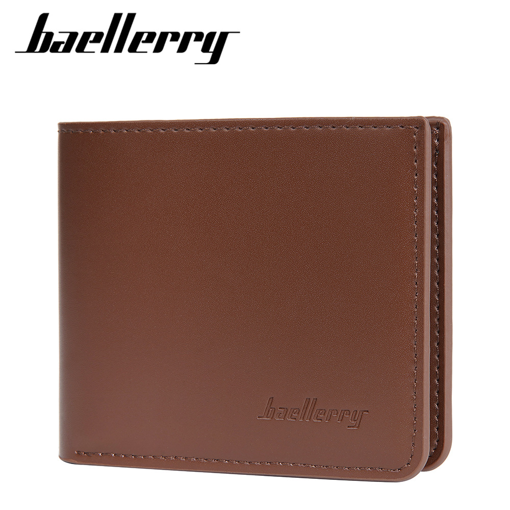 Men's  Wallet:Baellerry Men's Short Bifold Wallet, Multi-Card Slots Zipper Coin Purse, Slim PU Leather Casual Card Holder for Men